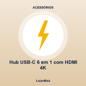 Hub USB-C 6 em 1 com HDMI 4K