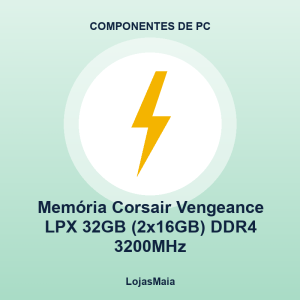 Memória Corsair Vengeance LPX 32GB (2x16GB) DDR4 3200MHz